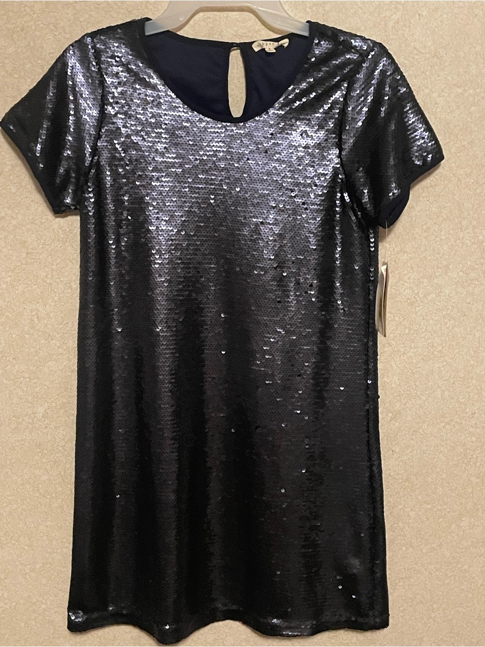 Copper Key Navy Blue Sequin Midi Dress